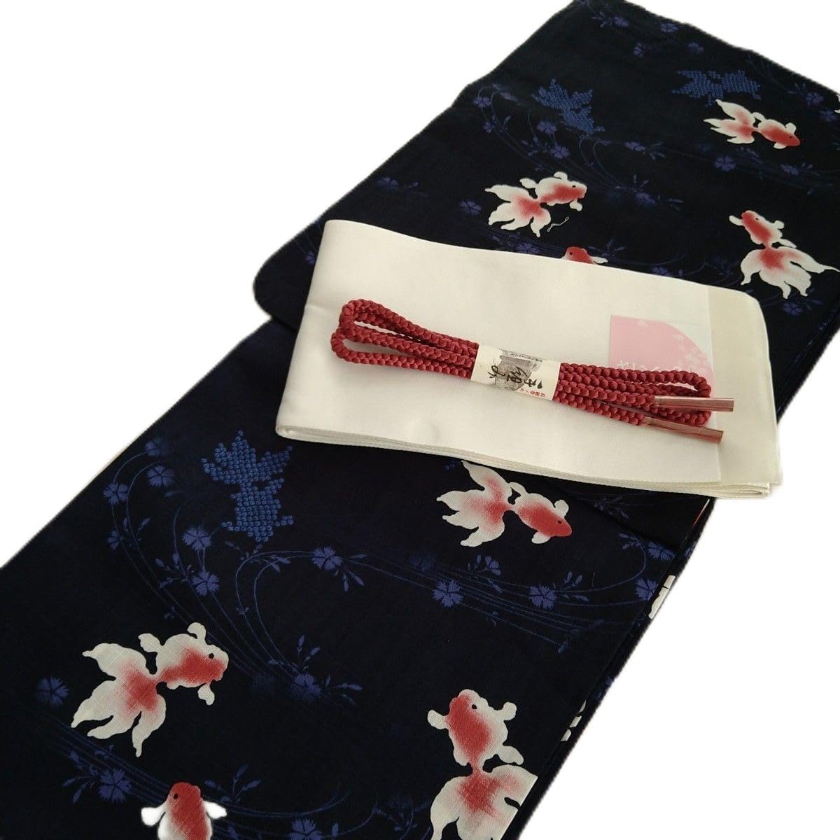 新品☆呉服屋♪大人モダン！上品な濃紺　夏着物　浴衣３点セット 新品☆呉服屋♪大人モダン！上品な濃紺 夏着物 浴衣3点セット